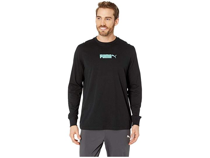 Puma T7 Pop Long Sleeve Tee (puma Black) Men's T Shirt