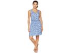White Sierra Tangier Odor Free Printed Dress (blue Violet) Women's Dress