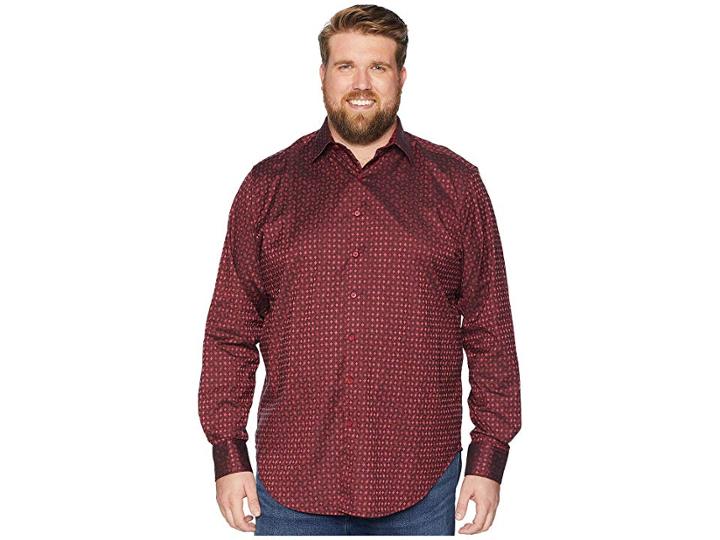 Robert Graham Big Tall Harris Shirt (burgundy (big)) Men's Clothing