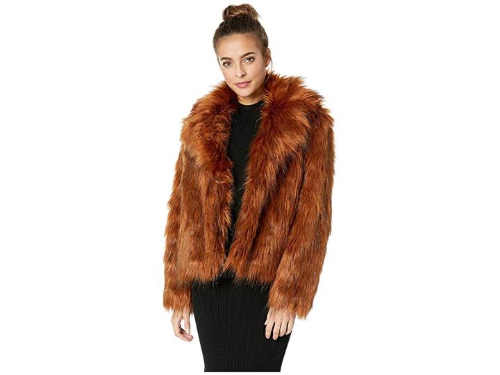 Bb Dakota Penny Lane Lux Faux Fur Jacket (cognac) Women's Coat