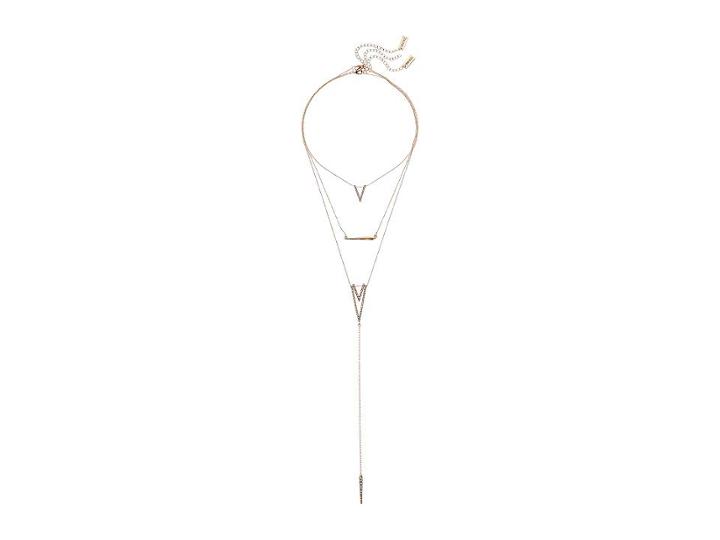 Steve Madden Triangle Necklace Trio (gold) Necklace