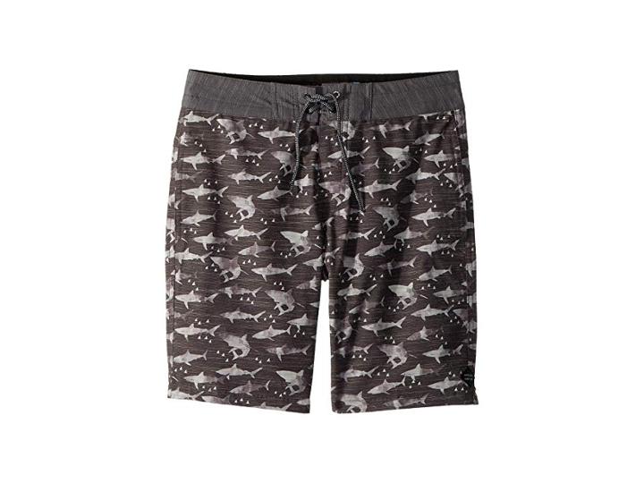 Rip Curl Kids Single Fin Layday Boardshorts (big Kids) (black) Boy's Swimwear