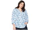 Nydj Plus Size Plus Size Pintuck Blouse (buttercups Afield Wave) Women's Blouse