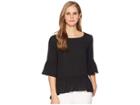 Karen Kane Ruffle Hem Top (black) Women's Clothing