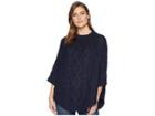 Joules Claudie Chunky Cable Poncho (french Navy) Women's Clothing