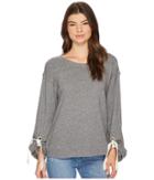 Splendid Grommet Sweatshirt (dark Heather Grey) Women's Sweatshirt