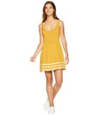 Minkpink Venus Stripe Hem Knit Dress (marigold/off-white) Women's Dress