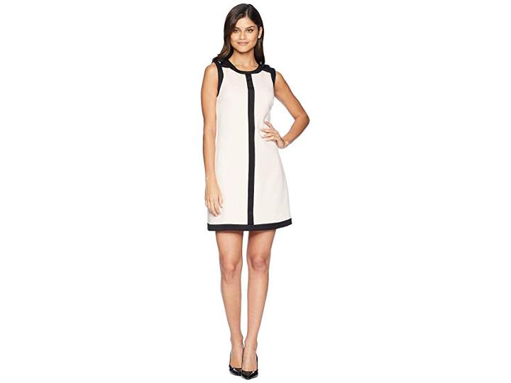 Betsey Johnson Bow Shoulder Shift Dress (blush/black) Women's Dress