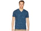 Etro Faded Paisley V-neck T-shirt (navy) Men's T Shirt