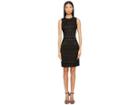 Versace Collection Abito Donna Tessuto Tonal Printed Sheath Dress (nero) Women's Clothing
