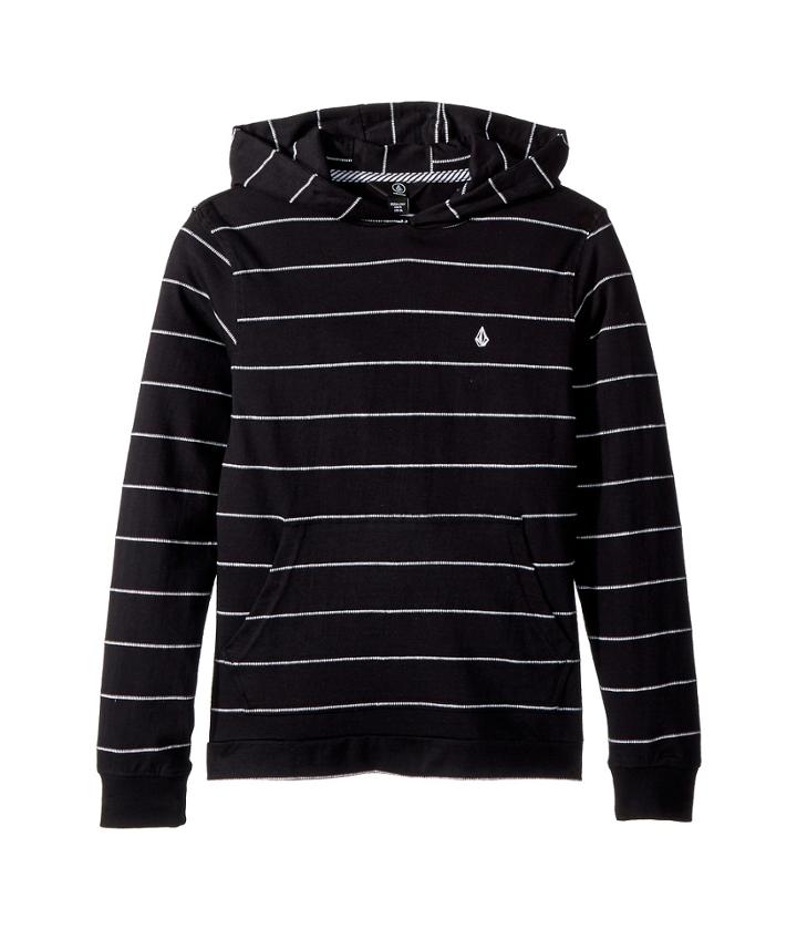 Volcom Kids Wallace Long Sleeve Hoodie (big Kids) (black) Boy's Sweatshirt