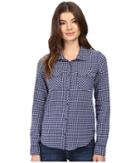 Roxy Squary Cool Long Sleeve Flannel Shirt (vichy Love Combo Blue Print) Women's Clothing