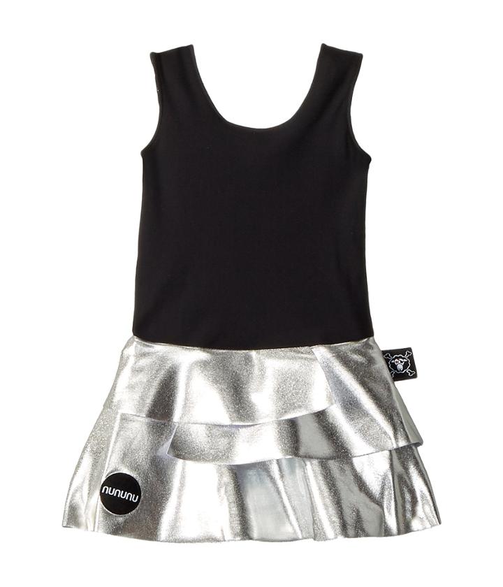 Nununu Skirtini (infant/toddler/little Kids) (black/silver) Girl's Swimsuits One Piece