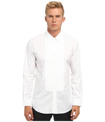 Marc Jacobs Runway Cotton Tuxedo Button Up (white) Men's Long Sleeve Button Up