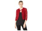Anne Klein Bonded Lace Cardi (titian Red) Women's Sweater