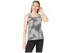 Bebe Knot Back Tank (black/white/leopard) Women's Clothing