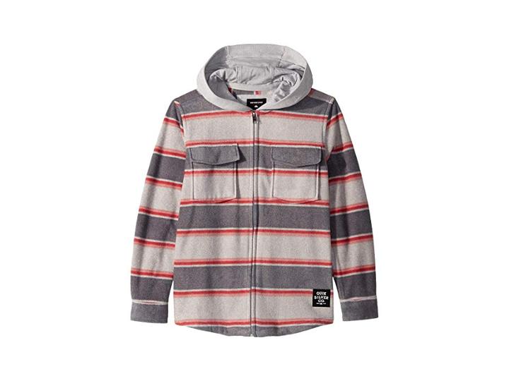 Quiksilver Kids Surf Days Zip Hoodie (big Kids) (tarmac Surf Days Stripe) Boy's Sweatshirt