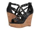 Marc Fisher Lorda2 Stud Wedge Sandal (black Letaher) Women's Shoes