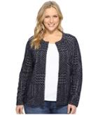 Lucky Brand Plus Size Jacquard Sweater (blue Multi) Women's Sweater