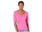 Life Is Good Free Spirit Flower Smooth Long Sleeve T-shirt (fiesta Pink) Women's T Shirt