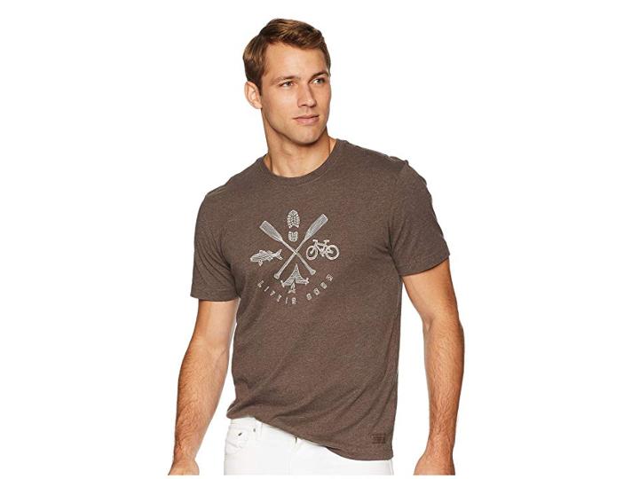 Life Is Good Outdoor Action Crusher T-shirt (heather Rich Brown) Men's T Shirt