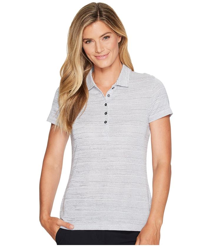 Puma Golf Heather Stripe Polo (peacoat) Women's Short Sleeve Pullover
