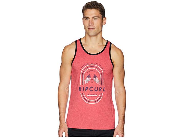 Rip Curl Let It Ring Ringer Tank Top (red) Men's Clothing