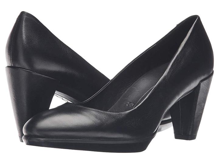 Ecco Shape 55 Plateau Pump (black Calf Leather) High Heels