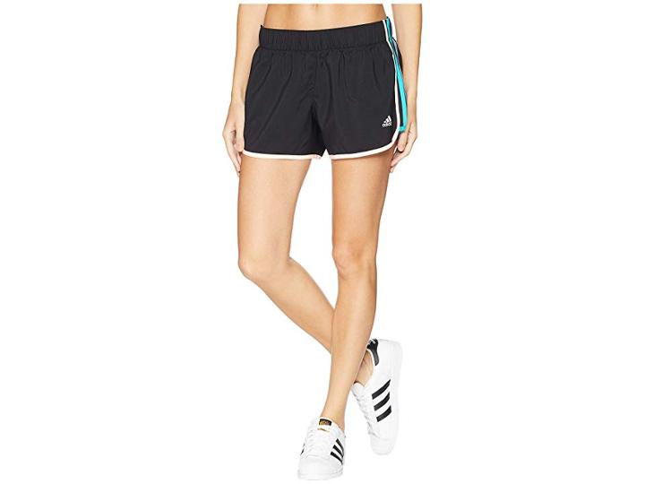 Adidas M10 Woven 4 Shorts (black/clear Orange/hi-resolution Aqua/raw Grey) Women's Shorts
