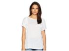 Nydj Linen Tee W/ Lace Detail (optic White) Women's T Shirt