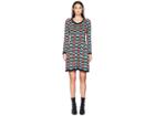 M Missoni Checker Ripple Long Sleeve Dress (ivory) Women's Dress
