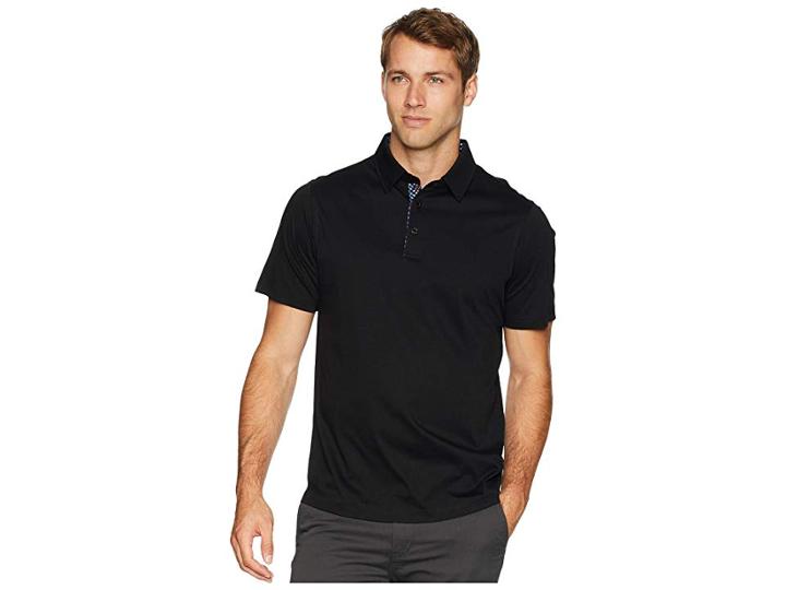 Bugatchi Short Sleeve Knits (black) Men's Clothing
