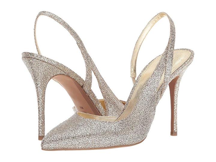 Michael Michael Kors Eliza Pump (silver/sand Glitter Mesh) High Heels