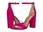 Sam Edelman Yaro Ankle Strap Sandal Heel (pink Magenta Silk Dupioni) Women's Dress Sandals