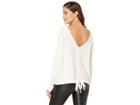 1.state Waffle Stitch V-back Lace-up Sweater (antique White) Women's Sweater