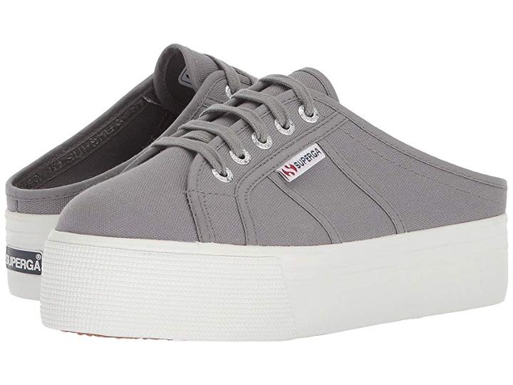 Superga 2284 Vcotw Platform Sneaker Mule (grey Sage) Women's Shoes