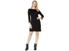 Bebe Logo 3/4 Sleeve Boat Neck Dress (black) Women's Dress