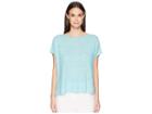Eileen Fisher Bateau Neck Poncho (pale Turquoise) Women's Short Sleeve Pullover