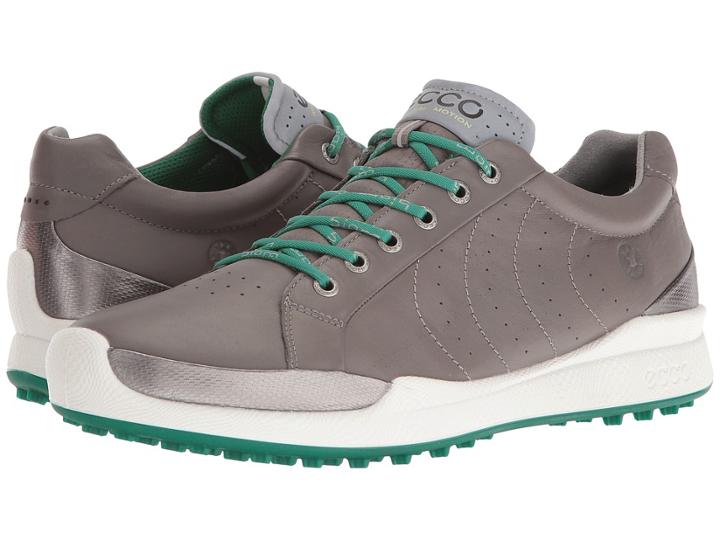 Ecco Golf Biom Hybrid Hydromax (warm Grey/pure Green) Men's Lace Up Casual Shoes