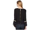 Roper 1620 Rayon Long Sleeve Scoop Neck Blouse (black) Women's Clothing