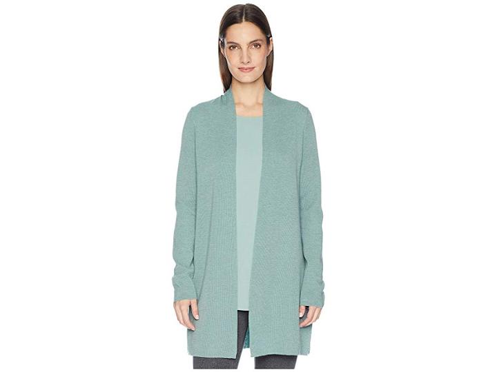 Eileen Fisher Ultrafine Merino Straight Long Cardigan (elm) Women's Sweater