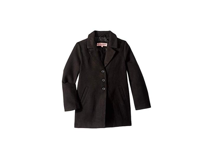 Urban Republic Kids Charlotte Long Length Wool Coat (little Kids/big Kids) (black) Girl's Jacket