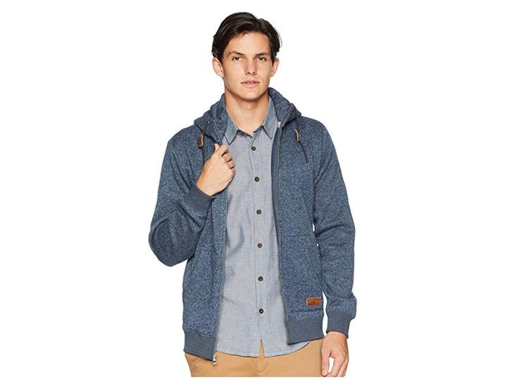 Quiksilver Keller Zip Hoodie (navy Blazer Heather 2) Men's Sweatshirt