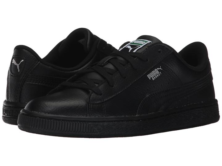 Puma Kids Basket Classic Lfs (big Kid) (puma Black/puma Black) Boys Shoes