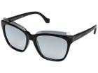 Balenciaga Ba0093 (black Front/black Temple/palladium Logo/flash Gradient Smoke Len) Fashion Sunglasses