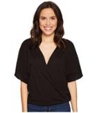 Lamade Ines V-neck Crossover Top (black) Women's Clothing