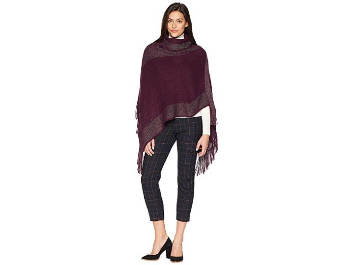 Echo Design Metallic Stripe Wrap Knit Topper (pickled Beet) Women's Clothing