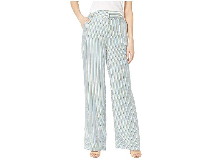 Juicy Couture Silk Twill Ticking Stripe Pants (anelg/blue Chill/tick) Women's Casual Pants