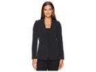 Tahari By Asl Pinstripe Bi-stretch Jacket (black/white) Women's Coat