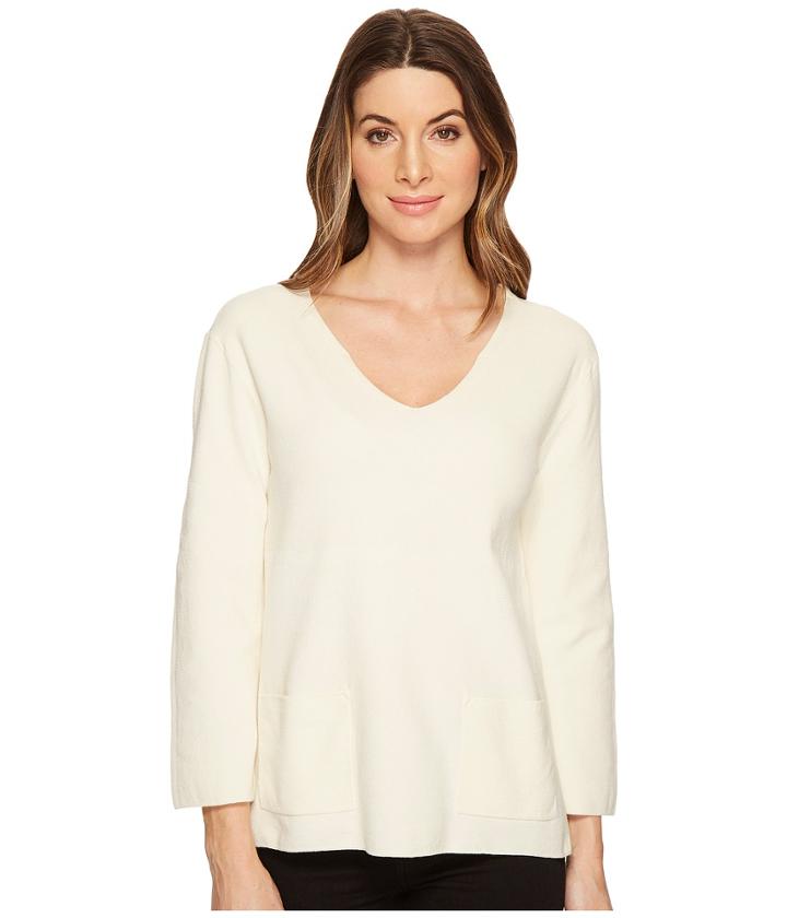 Nic+zoe Pocket Top (bone) Women's Clothing